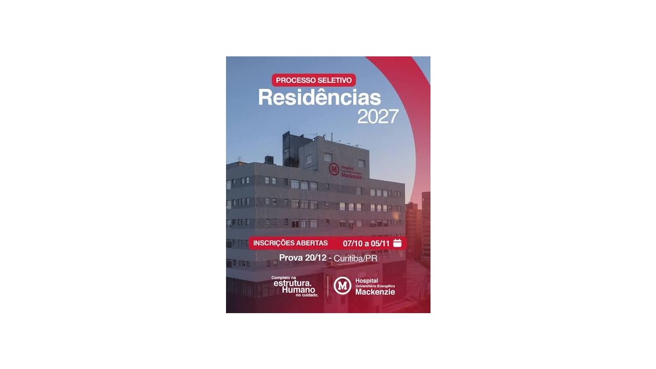 Processo Seletivo de Residência Multiprofissional 2027 - Hospital Universitário Evangélico Mackenzie (HUEM)